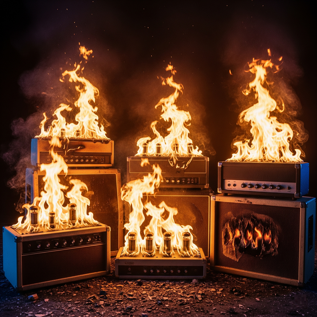 Amplifiers on fire